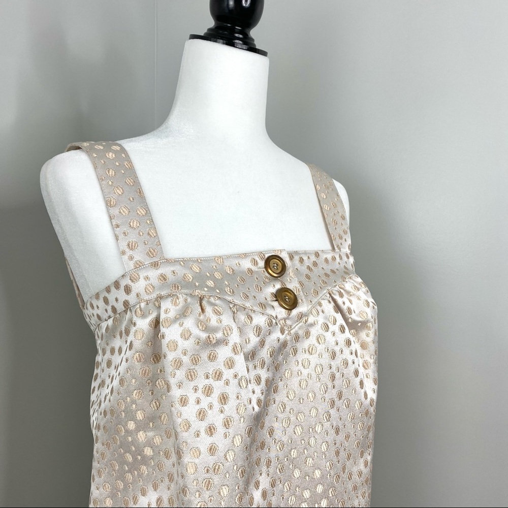 NWT La ROK Metallic Gold Polka Dot Bubble Dress